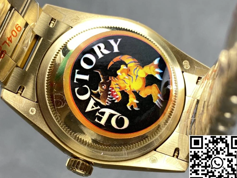 Rolex Dial Date Day Yellow QF M128238-0130 Green 36mm Steel SmoothTexture 1000 Factory v5 Tungsten Gold 0724